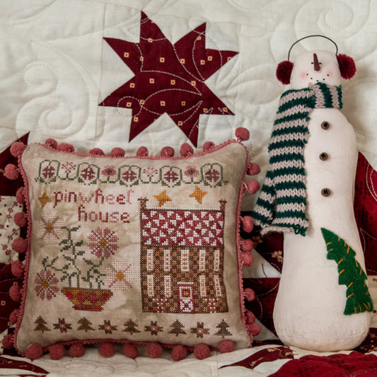 Pinwheel House Cross Stitch Pattern Pansy Patch Quilts and Stitchery