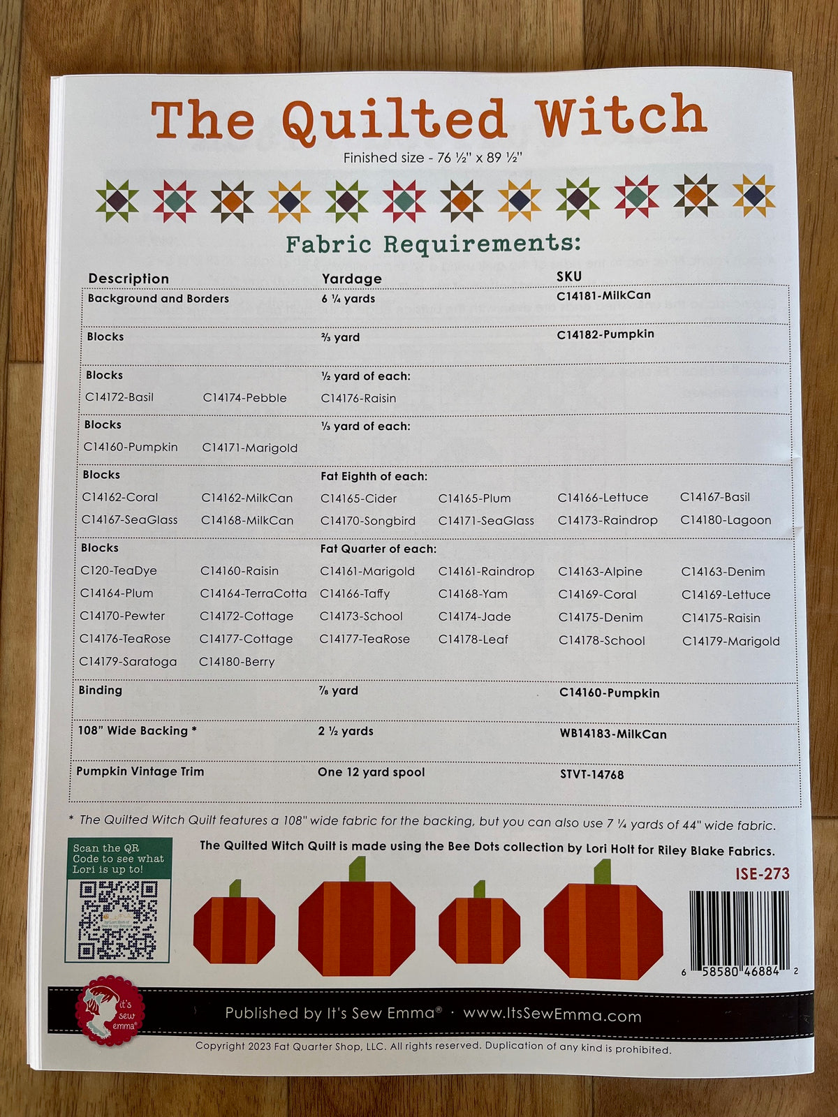 The Quilted Witch Quilt Pattern Booklet by Lori Holt of Bee in my Bonn ...