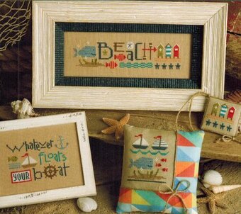 Red White and Beach Cross Stitch Pattern by Lizzie Kate