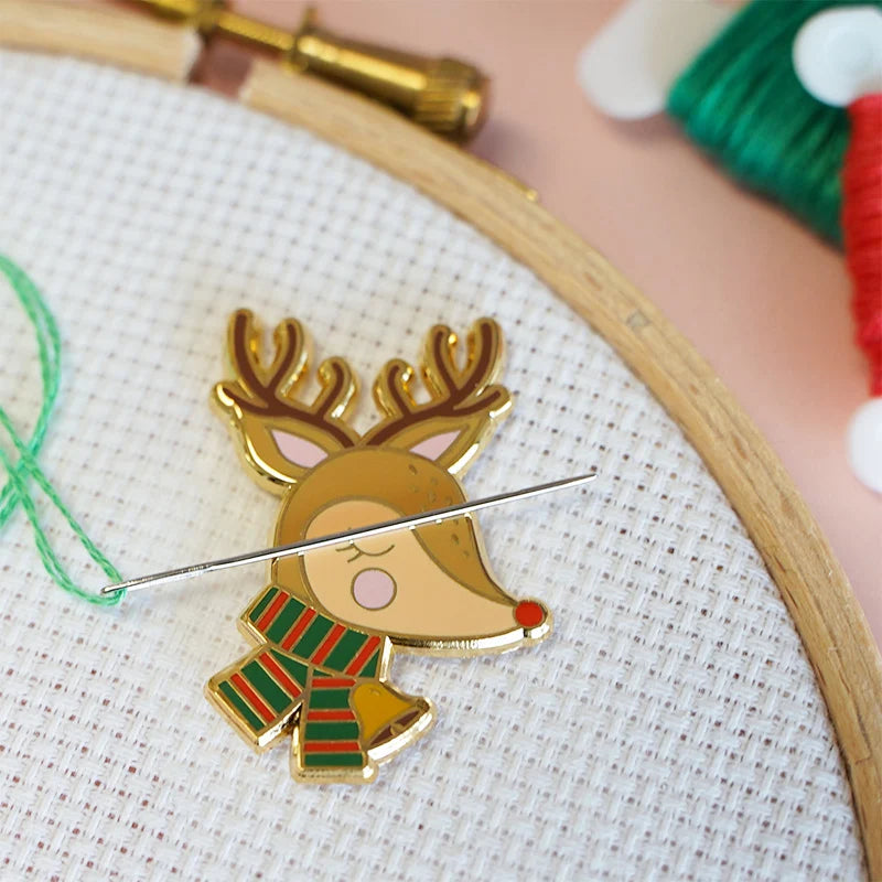 Reindeer Magnetic Needle Minder by Caterpillar Cross Stitch
