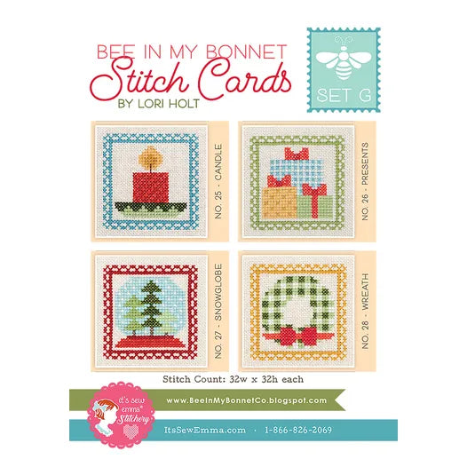 Stitch Card G Cross Stitch pattern, Thread and Evenweave Kit curated by The Rural Stitch Co