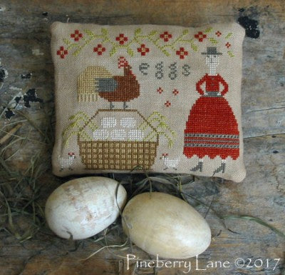 Sisters Farm Fresh Eggs Cross Stitch Pattern by Pineberry Lane