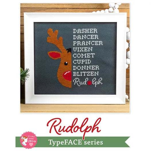 Rudolph Typeface Series Cross Stitch Pattern by Its Sew Emma