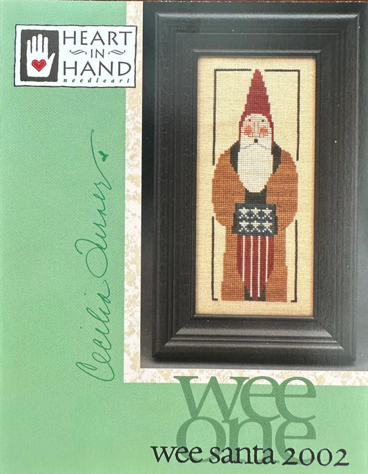 Wee Santa 2002 Cross Stitch Pattern Heart in Hand