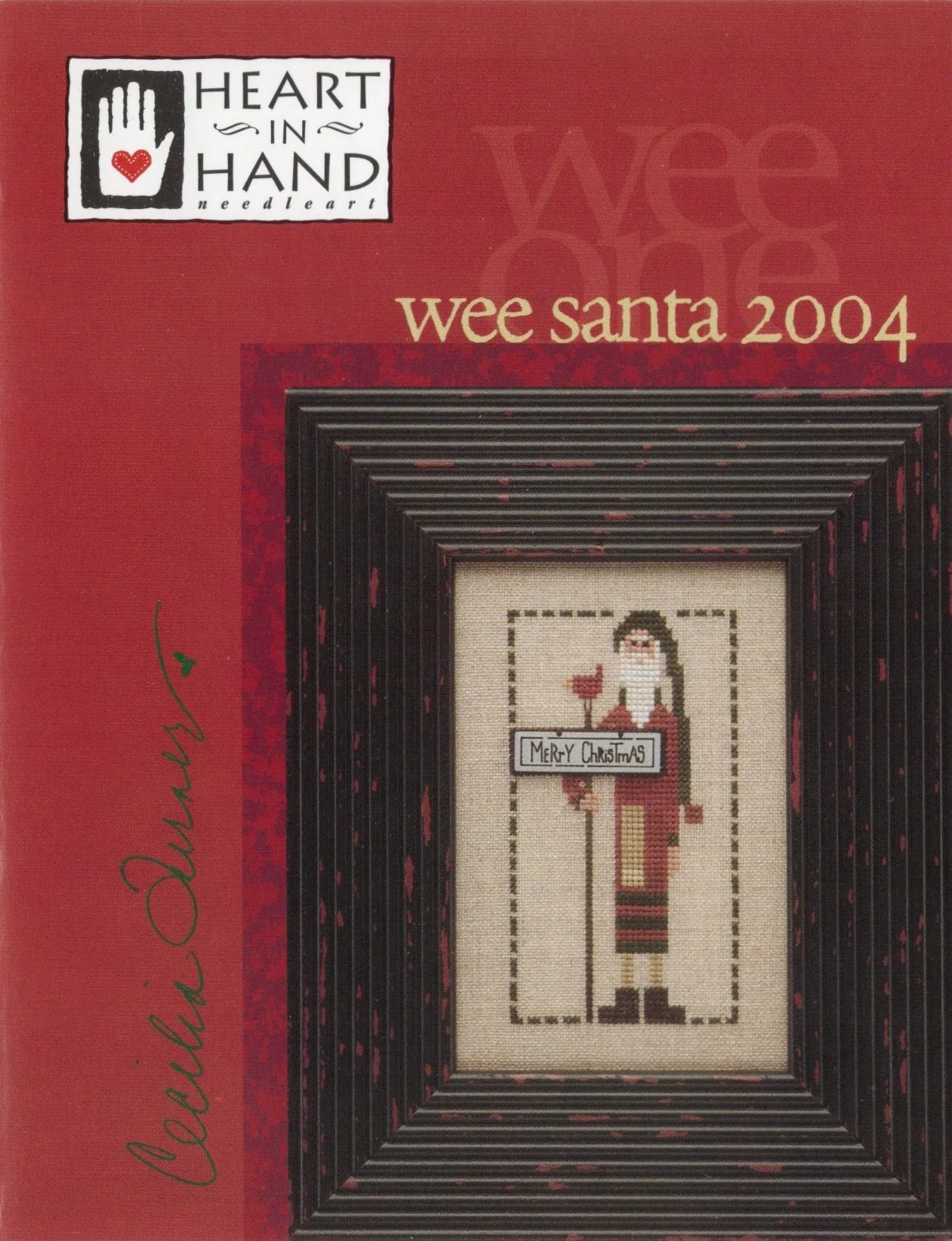 Wee Santa 2004 Cross Stitch Pattern Heart in Hand