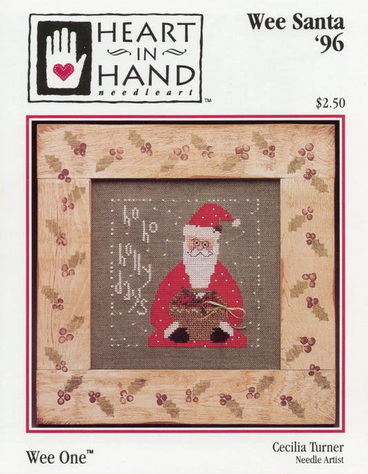 Wee Santa 1996 Cross Stitch Pattern Heart in Hand