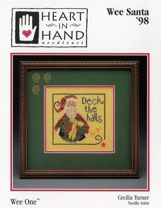 Wee Santa 1998 Cross Stitch Pattern Heart in Hand