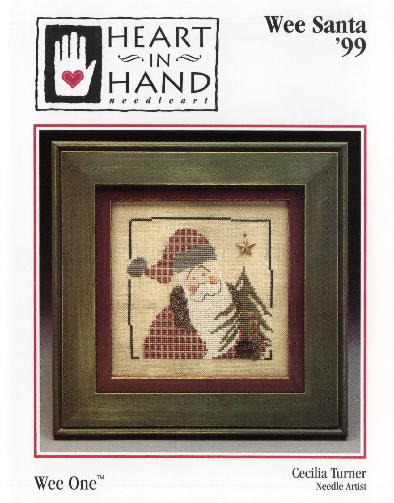 Wee Santa 1999 Cross Stitch Pattern Heart in Hand