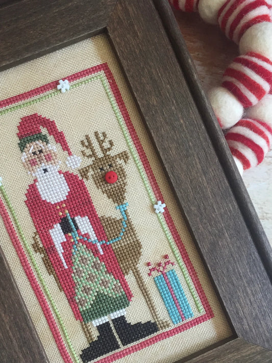 Wee Santa 2013 Cross Stitch Pattern Heart in Hand