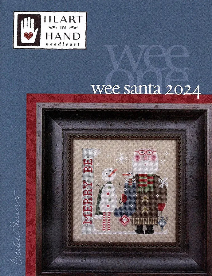 Wee Santa 2024 Cross Stitch Pattern Heart in Hand