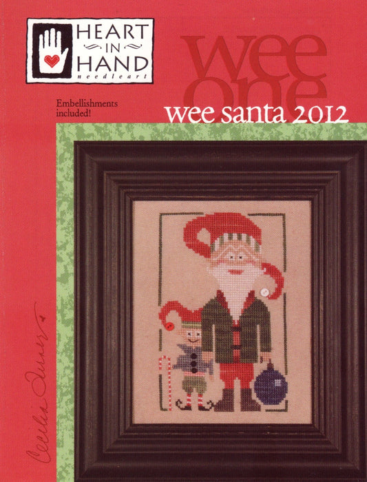 Wee Santa 2012 Cross Stitch Pattern Heart in Hand