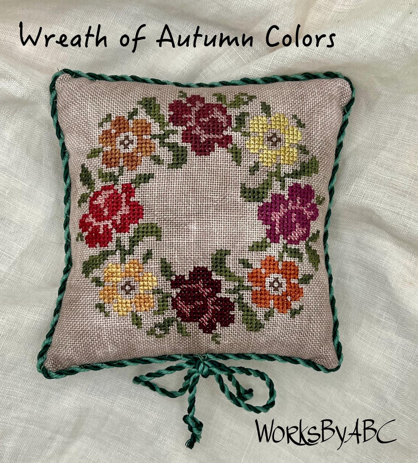 Wreath of Autumn Colors Cross Stitch Pattern by Works By ABC