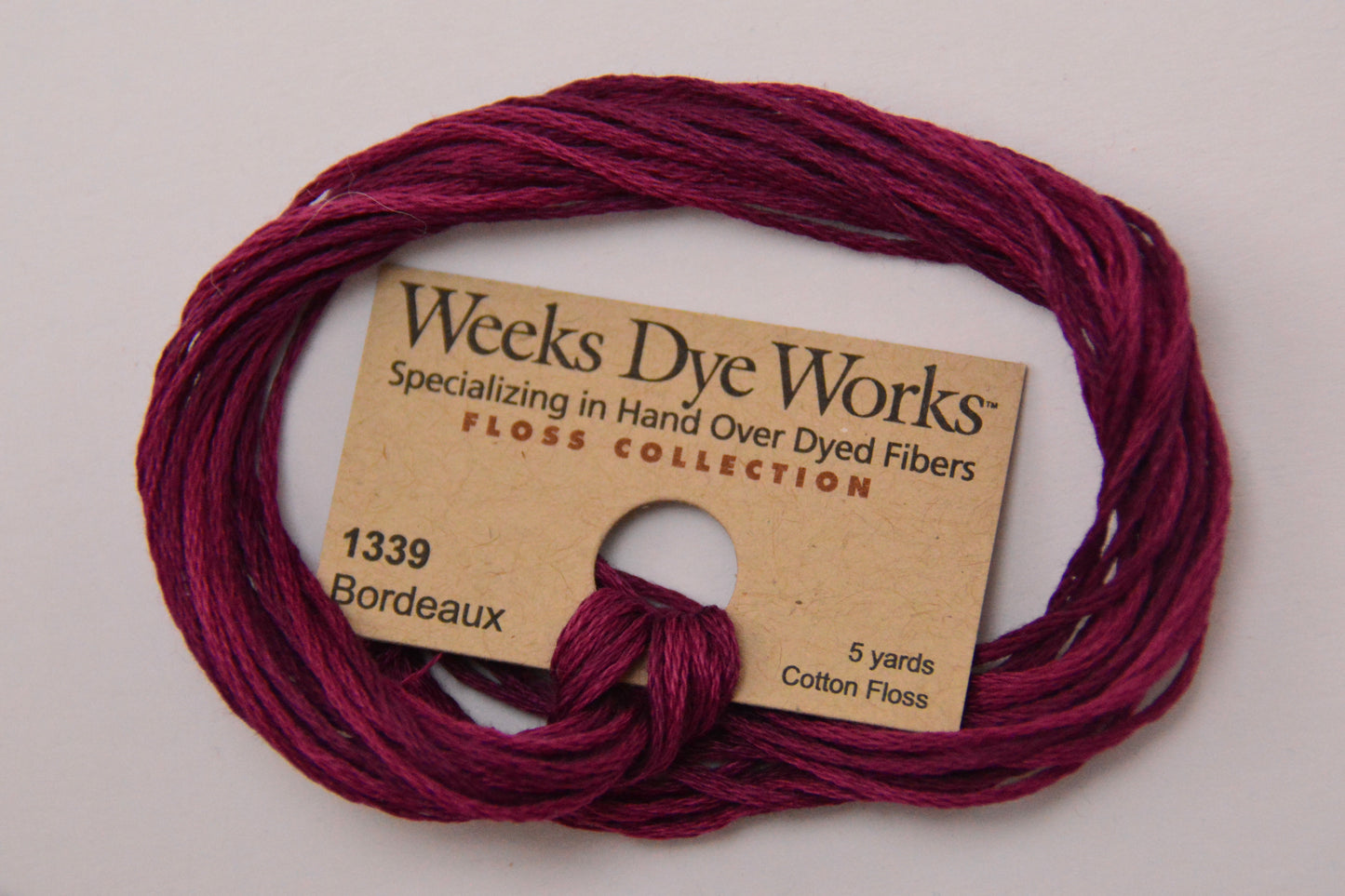 Bordeaux 1339 Weeks Dye Works 6-Strand Hand-Dyed Embroidery Floss