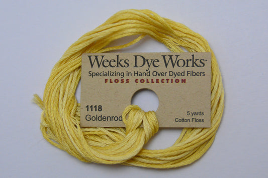 Goldenrod 1118 Weeks Dye Works 6-Strand Hand-Dyed Embroidery Floss