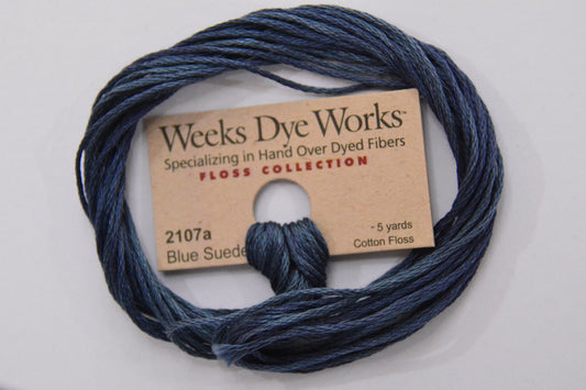 Blue Suede 2107a Weeks Dye Works 6-Strand Hand-Dyed Embroidery Floss