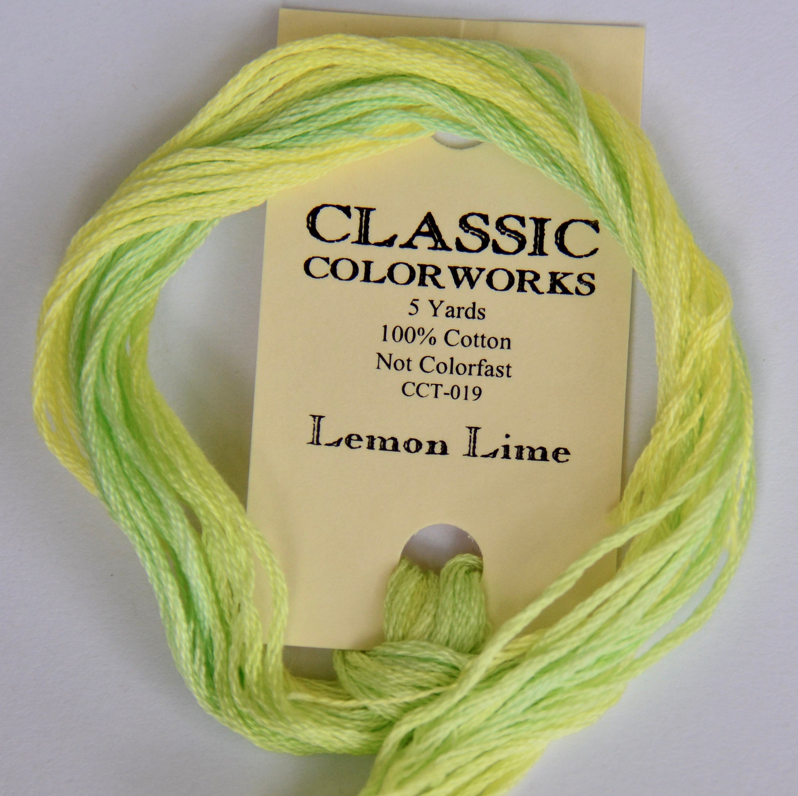 Classic Colorworks Lemon Lime Classic Colorworks 6-Strand Hand-Dyed Embroidery Floss – The ...