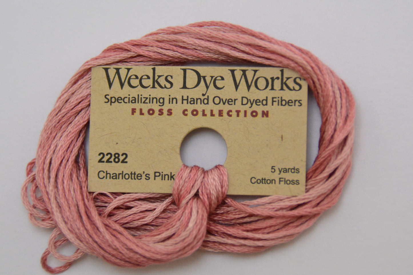 Charlotte’s Pink 2282 Weeks Dye Works 6-Strand Hand-Dyed Embroidery Floss