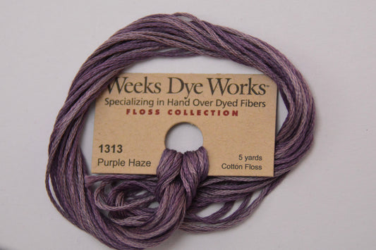 Purple Haze 1313 Weeks Dye Works 6-Strand Hand-Dyed Embroidery Floss