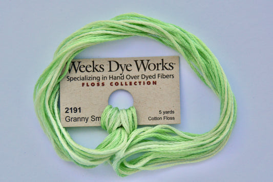 Granny Smith 2191 Weeks Dye Works 6-Strand Hand-Dyed Embroidery Floss