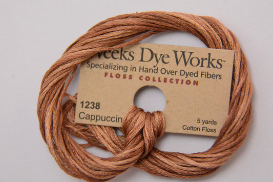 Cappuccino 1238 Weeks Dye Works 6-Strand Hand-Dyed Embroidery Floss