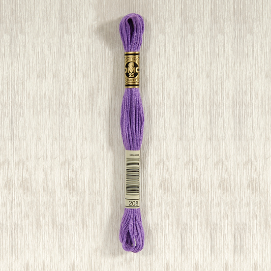 DMC 208 Very Dark Lavender 6 Strand Embroidery Floss