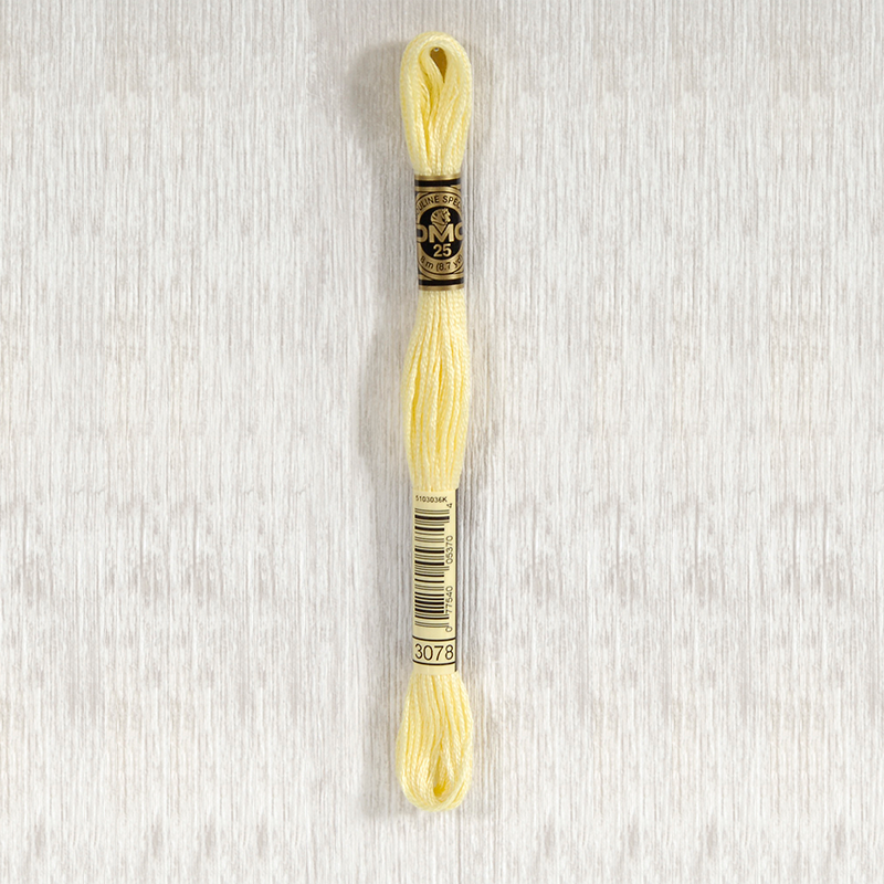 DMC 3078 Very Light Golden Yellow 6 Strand Embroidery Floss