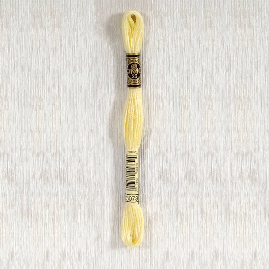 DMC 3078 Very Light Golden Yellow 6 Strand Embroidery Floss