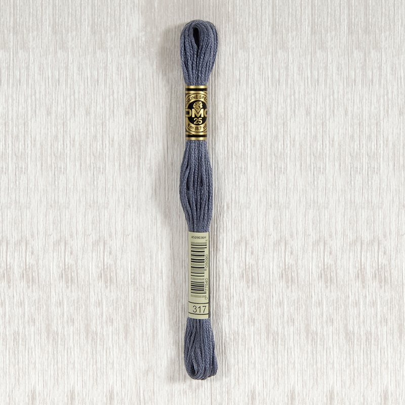 DMC 317 Pewter Gray 6 Strand Embroidery Floss