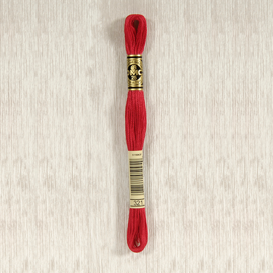 DMC 321 Red 6 Strand Embroidery Floss