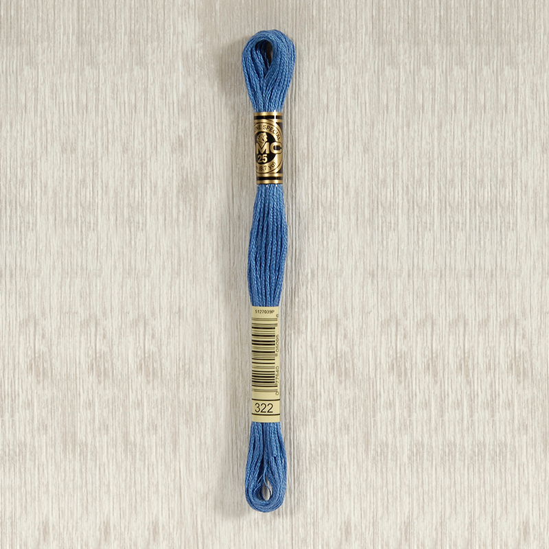 DMC 322 Dark Baby Blue 6 Strand Embroidery Floss