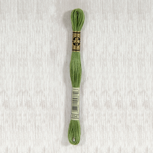 DMC 3347 Medium Yellow Green 6 Strand Embroidery Floss