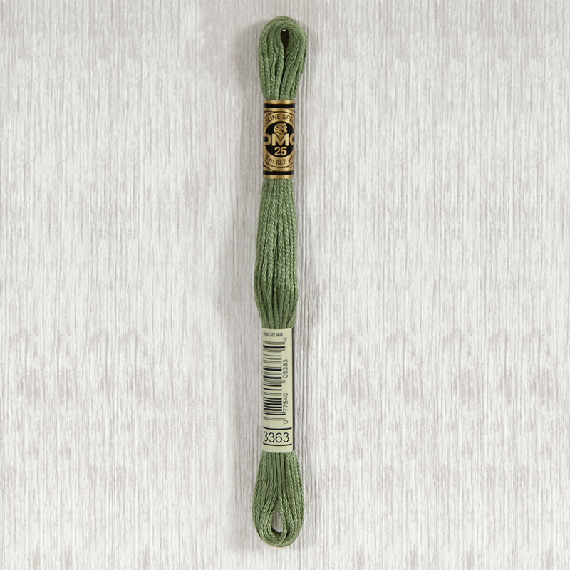 DMC 3363 Medium Pine Green 6 Strand Embroidery Floss