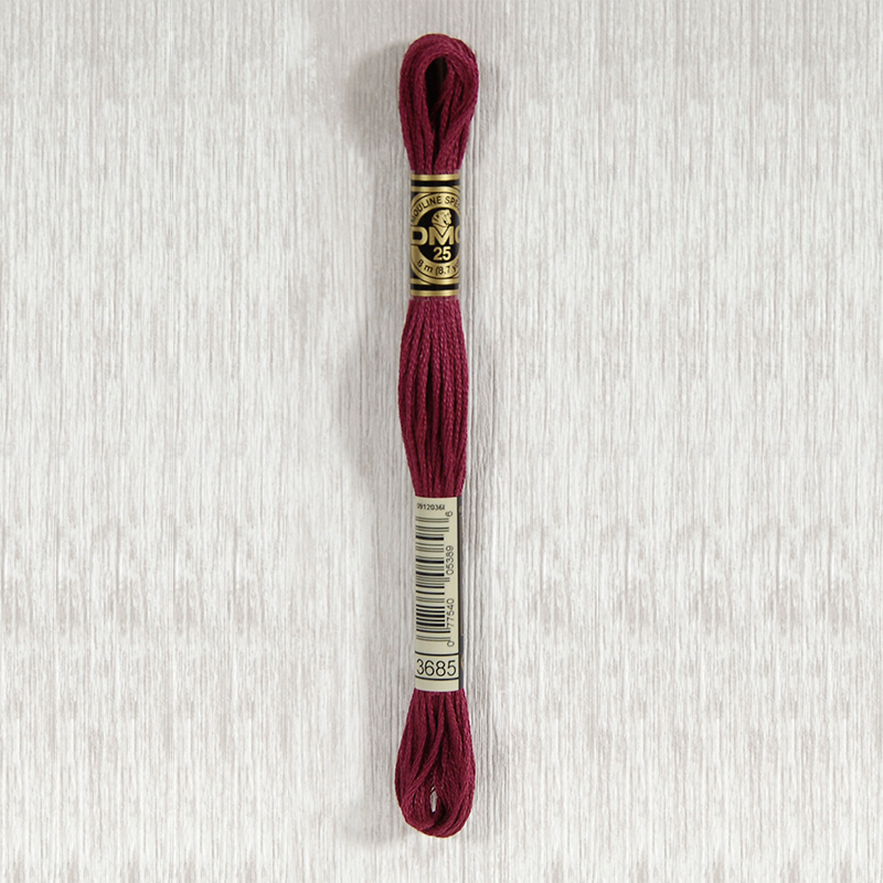 DMC 3685 Very Dark Mauve 6 Strand Embroidery Floss