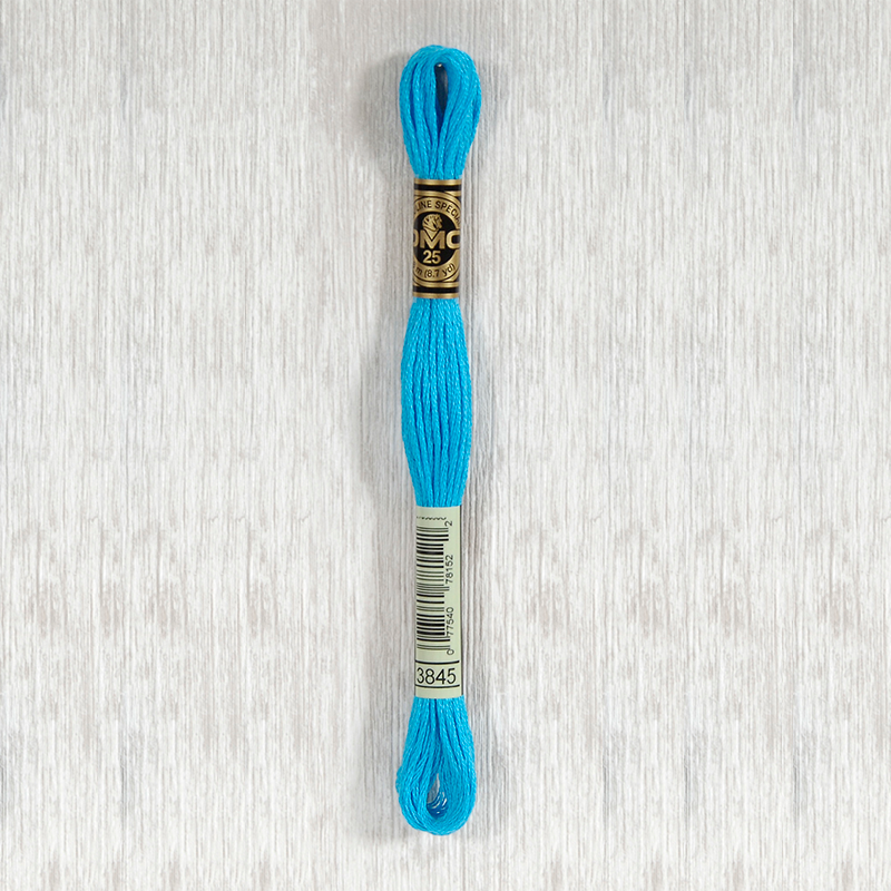 DMC 3845 Medium Bright Turquoise 6 Strand Embroidery Floss