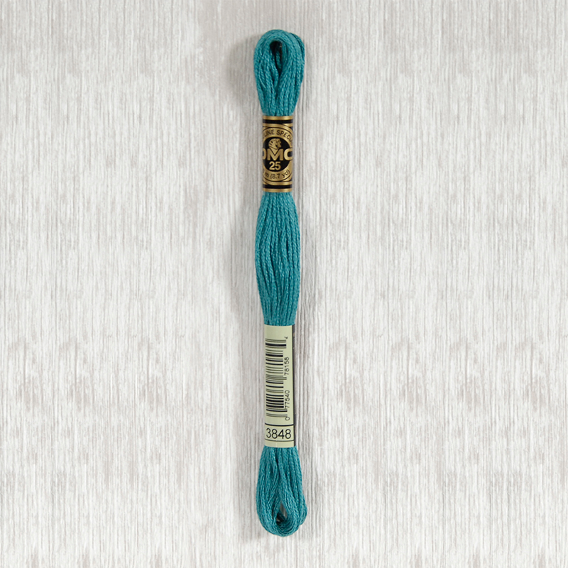 DMC 3848 Medium Teal Green 6 Strand Embroidery Floss