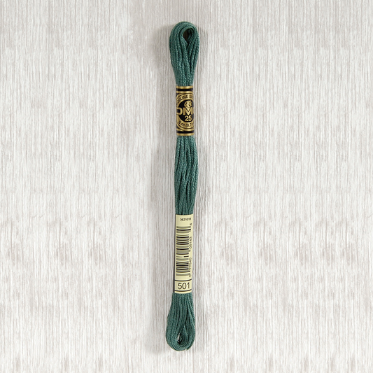 DMC 501  Dark Blue Green 6 Strand Embroidery Floss