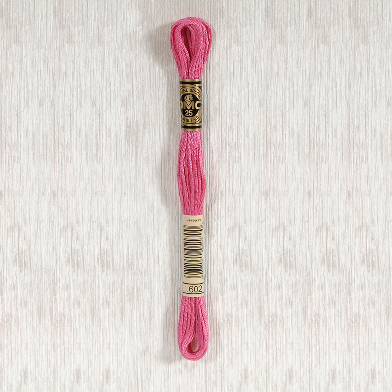 DMC 602 Medium Cranberry 6 Strand Embroidery Floss