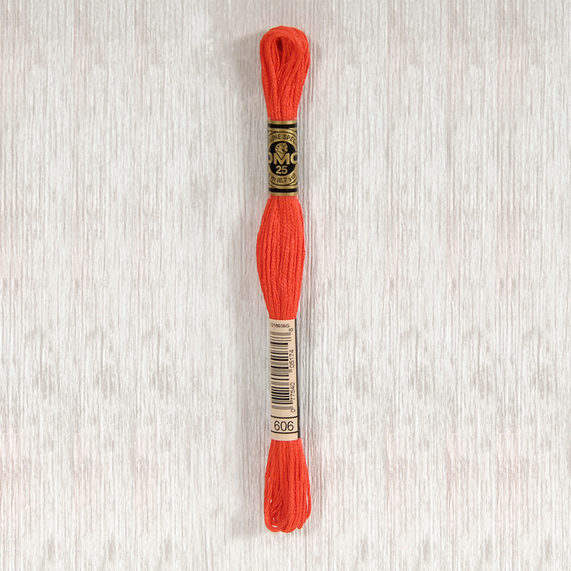 DMC 606 Bright Orange-Red 6 Strand Embroidery Floss