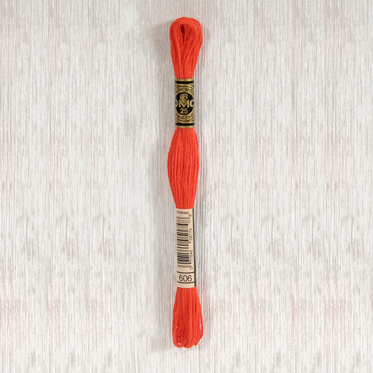 DMC 606 Bright Orange-Red 6 Strand Embroidery Floss