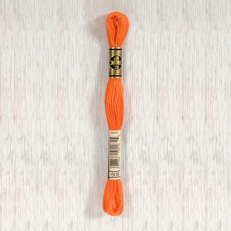 DMC 608 Bright Orange 6 Strand Embroidery Floss