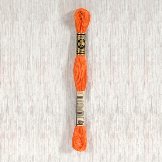 DMC 608 Bright Orange 6 Strand Embroidery Floss