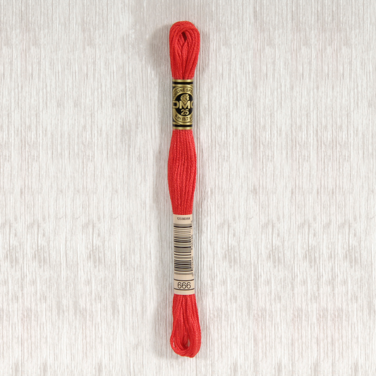 DMC 666 Bright Red 6 Strand Embroidery Floss