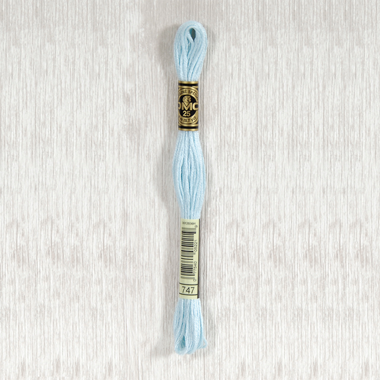 DMC 747 Very Light Sky Blue 6 Strand Embroidery Floss