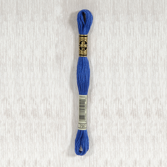 DMC 797 Royal Blue 6 Strand Embroidery Floss