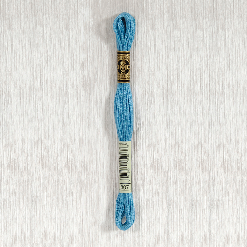 DMC 807 Peacock Blue 6 Strand Embroidery Floss