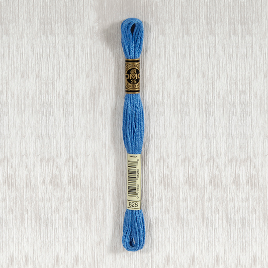 DMC 826 Medium Blue 6 Strand Embroidery Floss