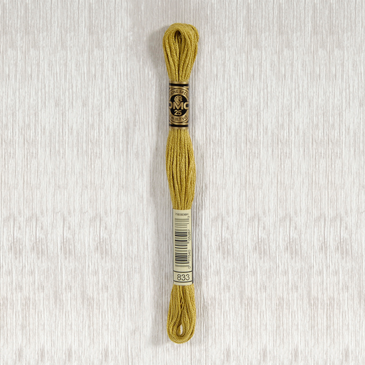 DMC 833 Light Golden Olive 6 Strand Embroidery Floss