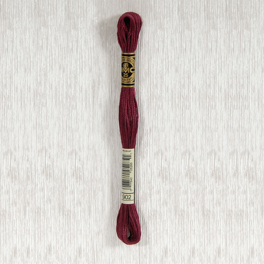 DMC 902 Very Dark Garnet 6 Strand Embroidery Floss