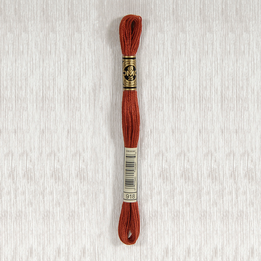 DMC 918 Dark Red Copper 6 Strand Embroidery Floss