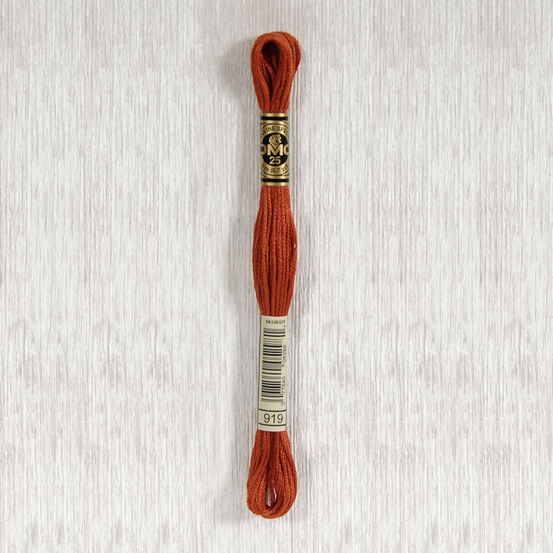 DMC 919 Red Copper 6 Strand Embroidery Floss